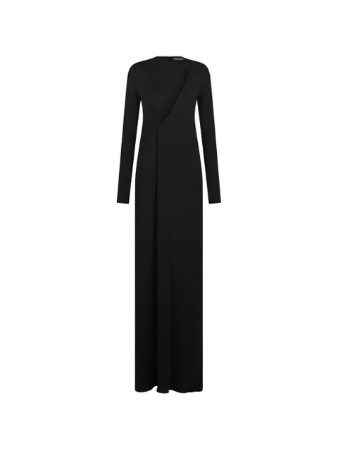 TOM FORD long-sleeve V-neck dress - Black - zdjęcie produktu nr 1