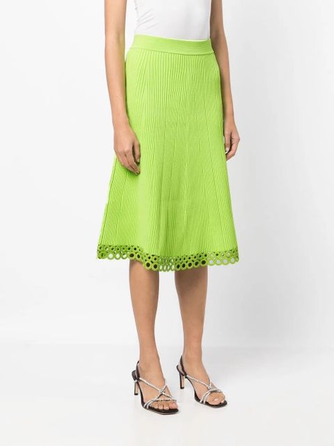 Simkhai A-line ribbed midi skirt - Green