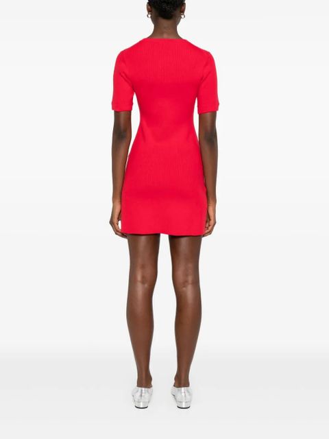 Maje ribbed-knit mini dress - Red