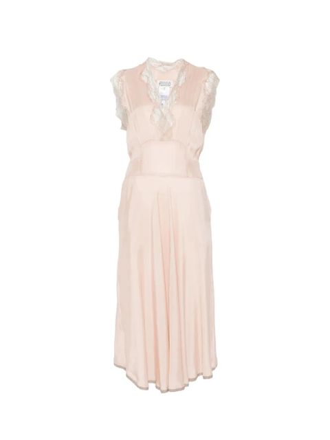 Maison Margiela midi silk dress - Neutrals - zdjęcie produktu nr 1