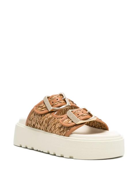 Casadei buckle-detail woven sandals - Brown - zdjęcie produktu nr 2