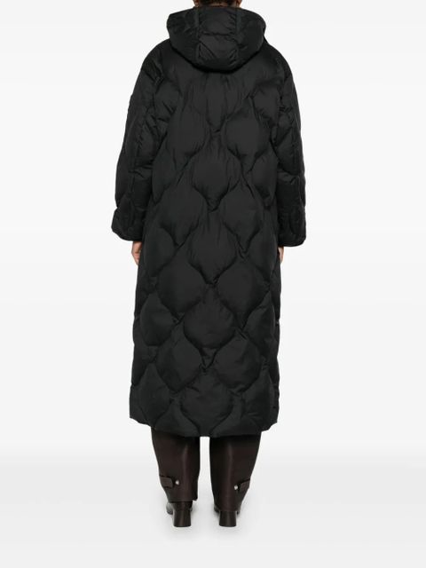 PINKO quilted leather-insert coat - Black