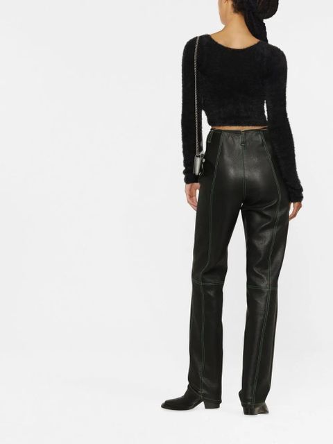 AMBUSH long-sleeve cropped sweater - Black