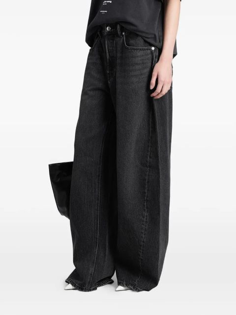 Alexander Wang washed-effect barrel-leg jeans - Grey