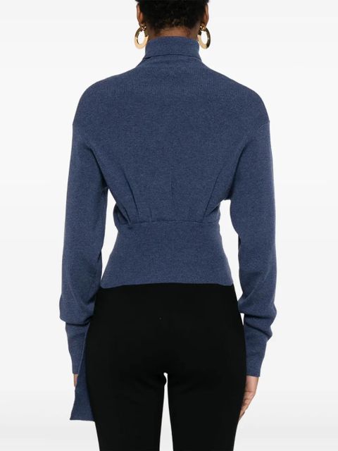 Lanvin safety-pin knitted top - Blue