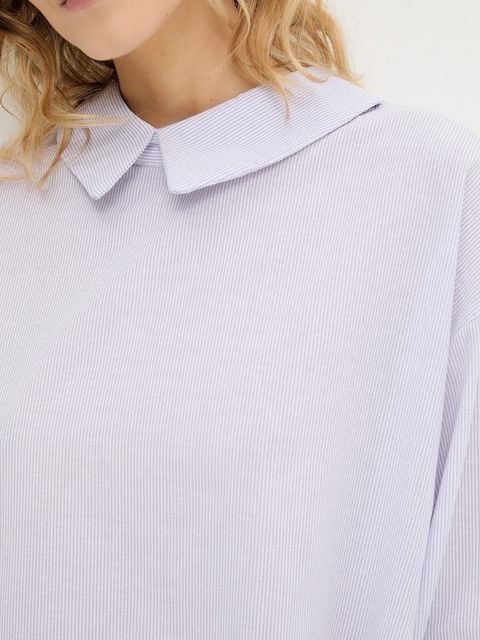 Answear.LAB koszula lniana damska kolor fioletowy relaxed z kołnierzykiem klasycznym