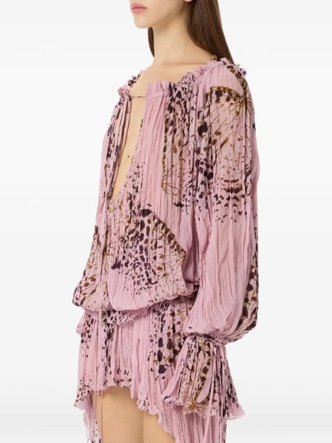 Blumarine butterfly-print blouse - Pink
