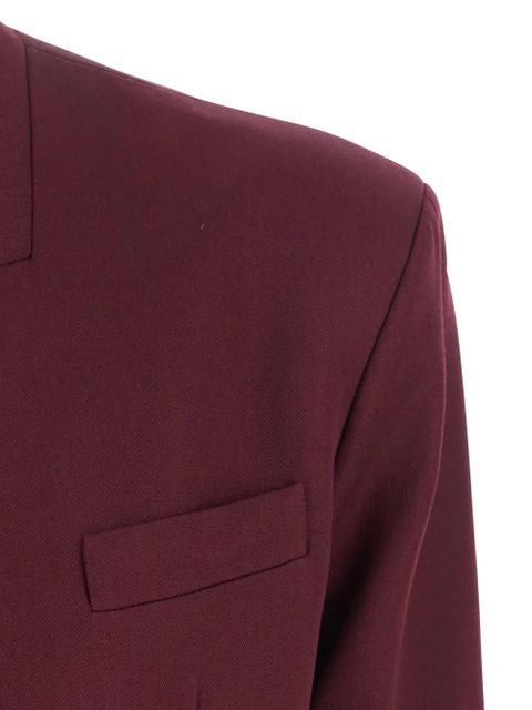 The Attico padded-shoulder gabardine blazer - Red