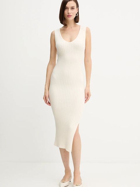 Morgan sukienka i kardigan kolor beżowy midi dopasowana RMORILO - zdjęcie produktu nr 2