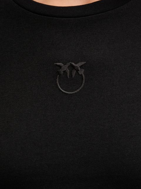 Pinko t-shirt bawełniany damski kolor czarny 100355 A2RD