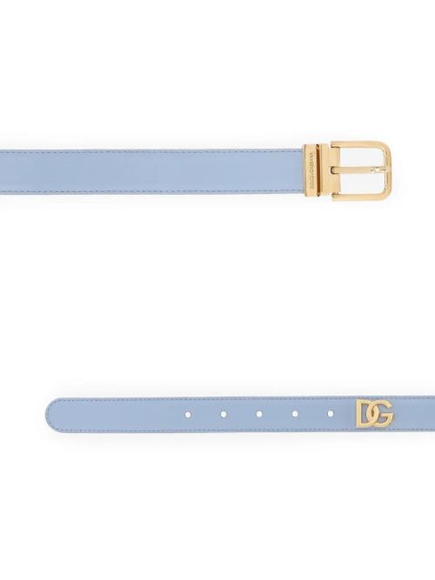 Dolce & Gabbana logo plaque calfskin belt - Blue