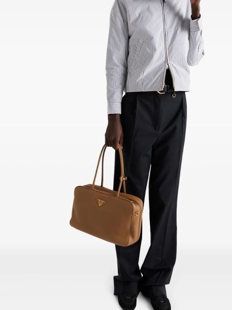 Prada large leather shoulder bag - Brown