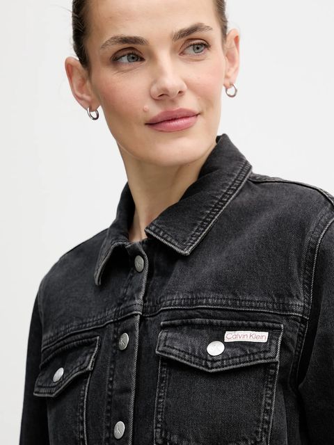 Calvin Klein Jeans sukienka jeansowa kolor czarny mini dopasowana LV047D775G