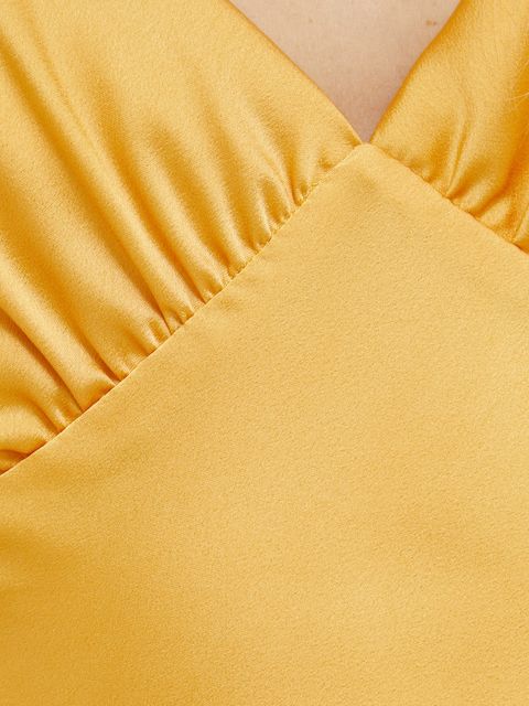 Abercrombie & Fitch sukienka kolor żółty midi prosta