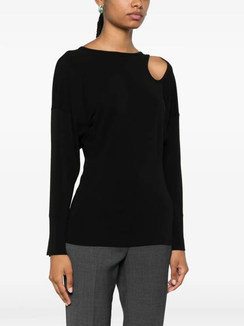 Victoria Beckham twist-detail jersey T-shirt - Black