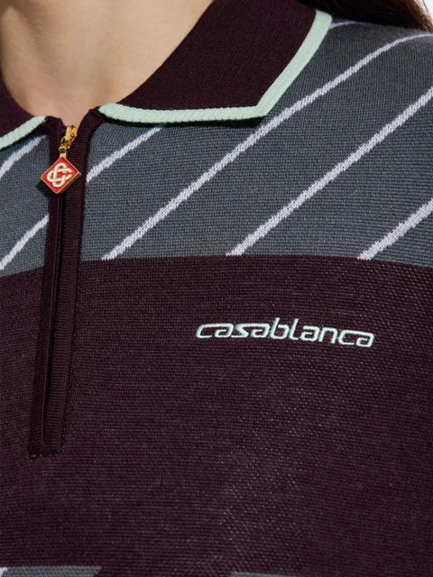 Casablanca striped polo shirt - Green