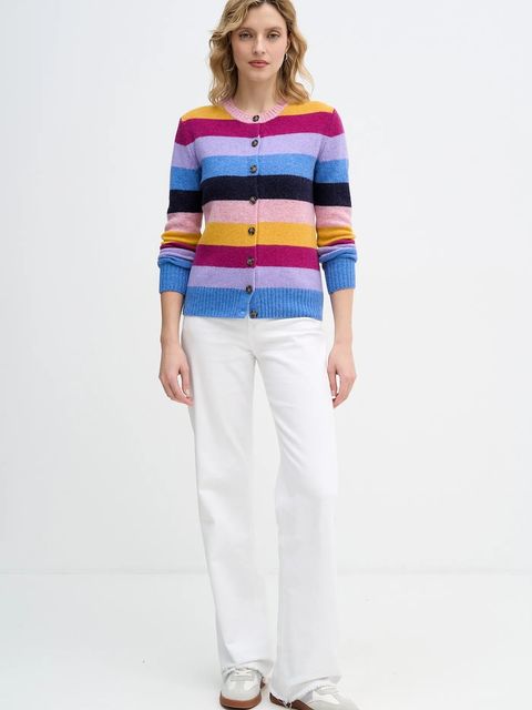 United Colors of Benetton kardigan wełniany kolor multicolor lekki 103ME5014 - zdjęcie produktu nr 2