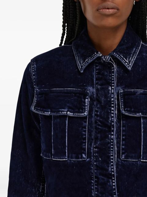 Ferragamo flap-pocket belted cropped jacket - Blue