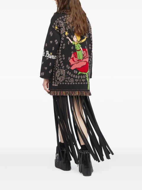 Alanui Little Prince bandana fringe cardigan - Black