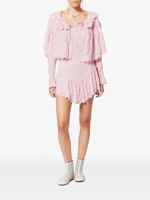 ISABEL MARANT x Zoelia embroidered ruffled skirt - Pink - zdjęcie produktu nr 2