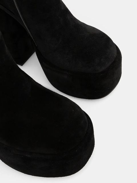 Naked Wolfe kozaki Space damskie kolor czarny na słupku Space Black Kid Suede