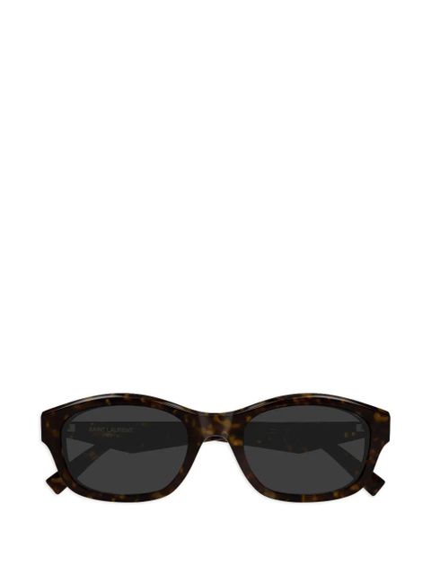 Saint Laurent Eyewear geometric-frame tortoiseshell sunglasses - Brown - zdjęcie produktu nr 1