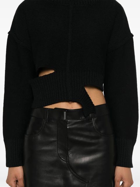 MM6 Maison Margiela cut-out cropped jumper - Black