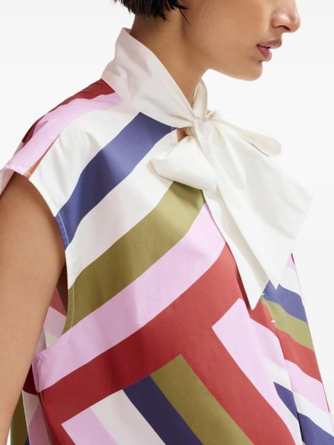Essentiel Antwerp graphic-print bow-detail blouse - Red