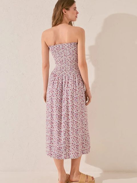 women'secret sukienka kolor fioletowy midi rozkloszowana 4479832