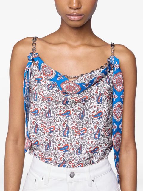 Rabanne paisley-print top - Neutrals