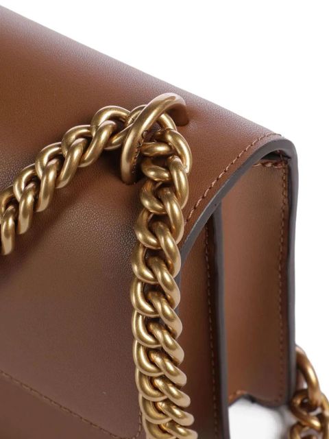 PINKO mini Love One chain crossbody bag - MARRONE