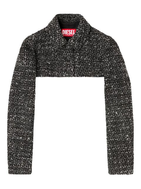 Diesel tweed-texture cropped jacket - Black - zdjęcie produktu nr 1