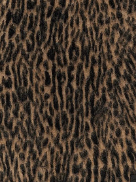 Saint Laurent leopard-print knit scarf - Brown