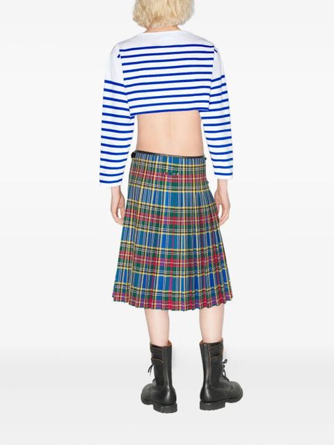 Jean Paul Gaultier long-sleeved striped crop top - White - zdjęcie produktu nr 2