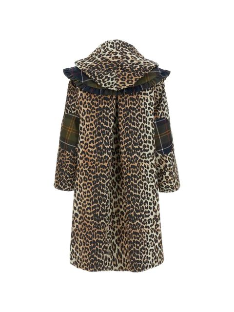 Barbour x Ganni animal print ruffled parka - Brown - zdjęcie produktu nr 2