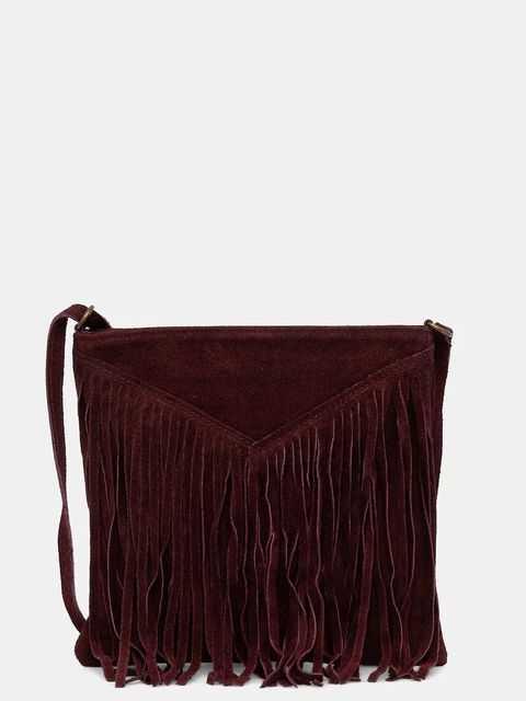 Answear.LAB torebka zamszowa kolor bordowy - zdjęcie produktu nr 1