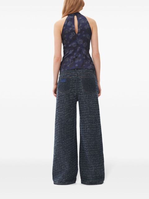 GANNI wide-leg denim trousers - Blue