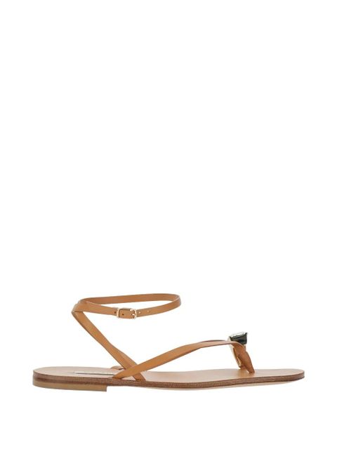Casadei crystal-embellished leather sandals - Neutrals - zdjęcie produktu nr 1