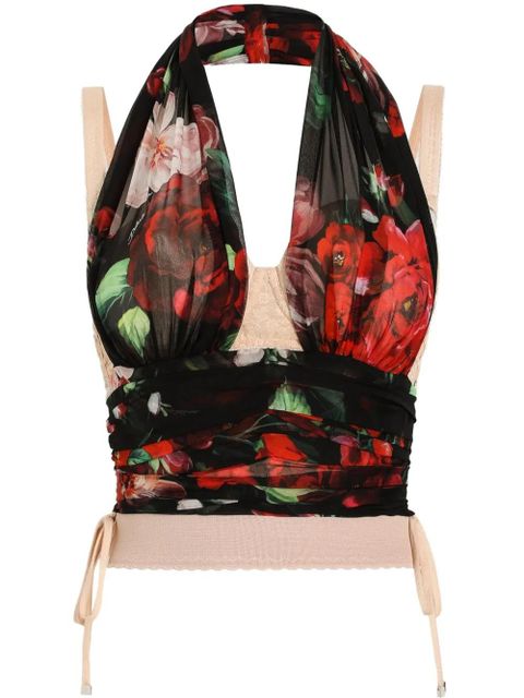 Dolce & Gabbana floral-print top - Black - zdjęcie produktu nr 1