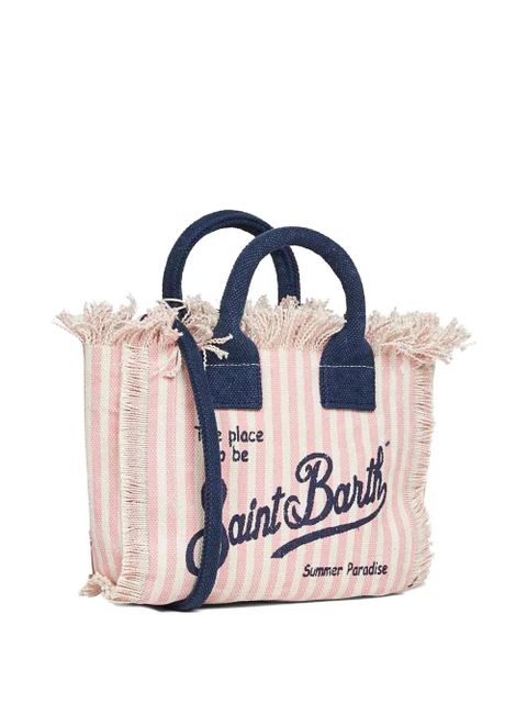 MC2 Saint Barth mini Vanity striped-pattern tote bag - Pink