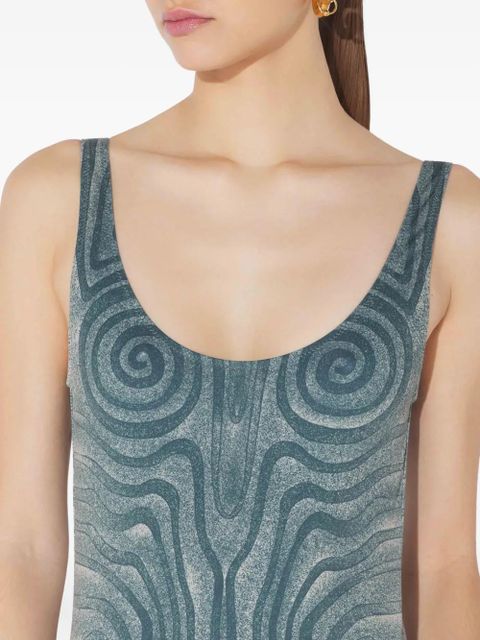 Jean Paul Gaultier spiral-print swimsuit - Blue