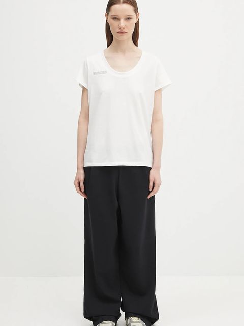 Pangaia spodnie dresowe DNA Double Jersey Pleated Trousers damskie kolor czarny z nadrukiem 10002356