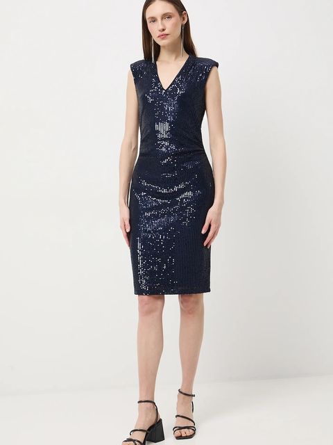 Medicine sukienka kolor granatowy midi dopasowana - zdjęcie produktu nr 2