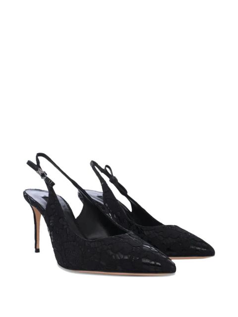 Casadei Chanel Liber Tiff lace slingback pumps - Black