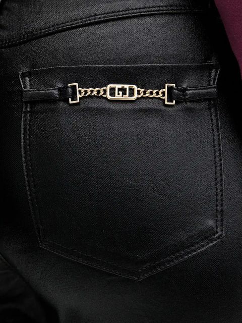 Gaudi spodnie damskie kolor czarny dzwony high waist 521BD25016 - zdjęcie produktu nr 2