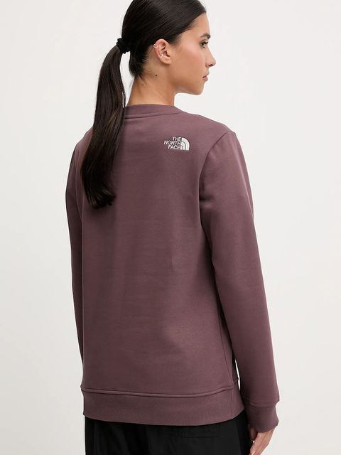 The North Face bluza Drew Peak damska kolor bordowy gładka NF0A89EFFAI1