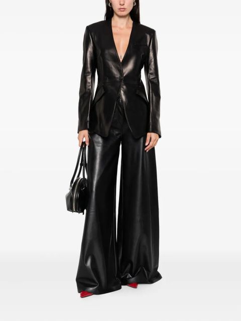 Alexander McQueen single-breasted calfskin leather jacket - Black - zdjęcie produktu nr 2