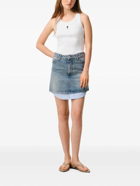 AMI Paris Cotton Ami De Coeur Tanktop - White - zdjęcie produktu nr 2