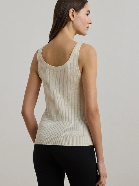 Lauren Ralph Lauren t-shirt bez rękawów kolor beżowy 200971352 - zdjęcie produktu nr 2