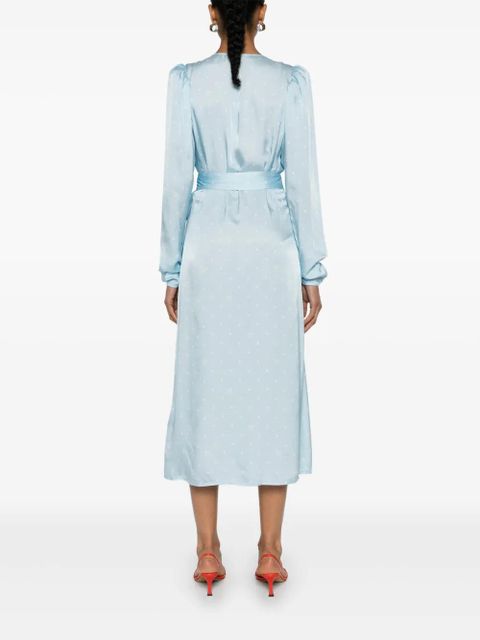 ROTATE BIRGER CHRISTENSEN polka-dot wrap dress - Blue